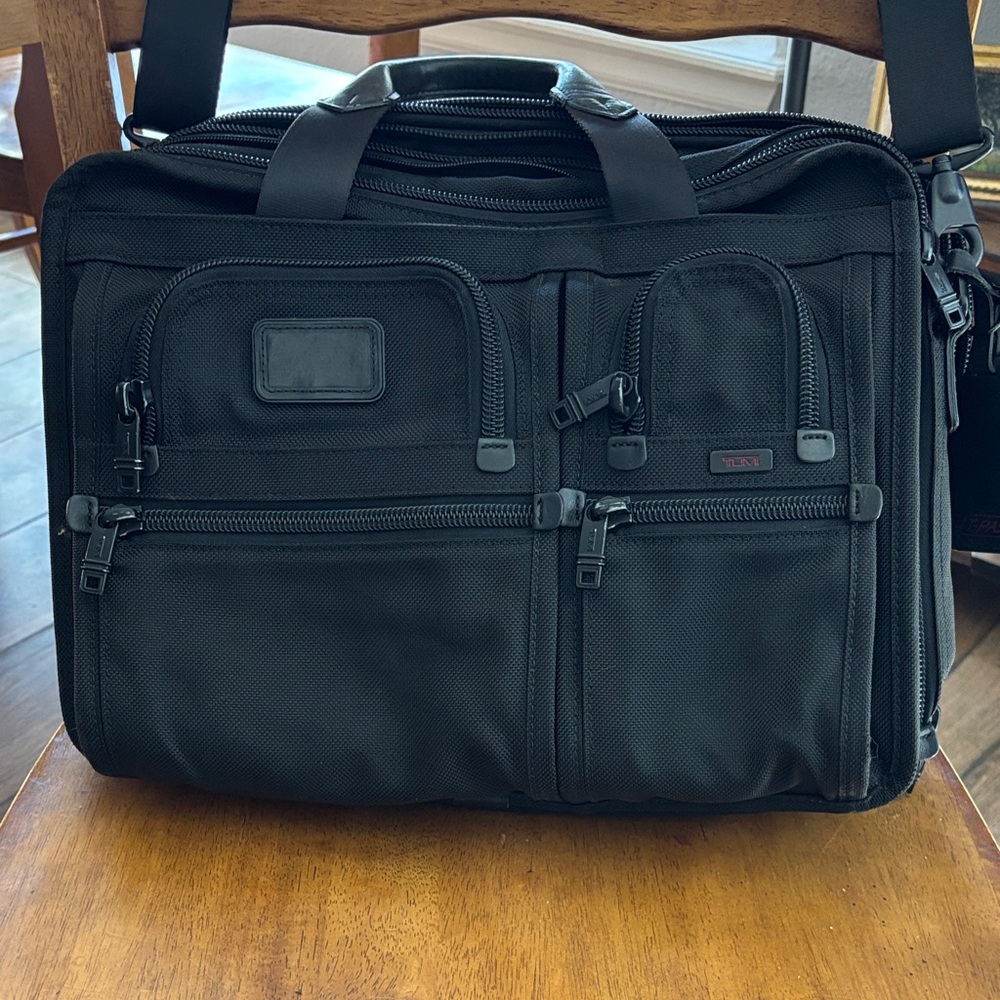 Tumi 26145DH Black Nylon Laptop Briefcase with Multiple Front Pockets